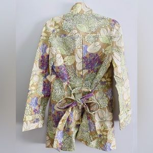 Floral print trench coat